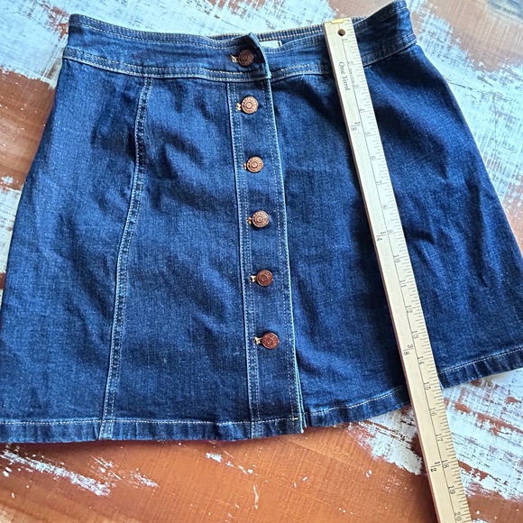 Madewell Stretch Denim A-Line Mini Skirt: Button-Front Edition Ret $79.50 Size 6 - Picture 7 of 10